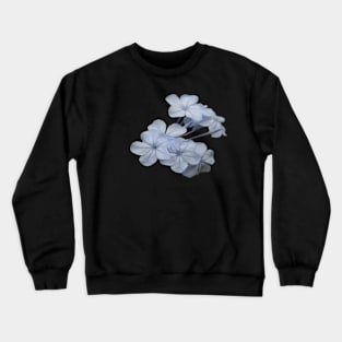 Pale Blue Plumbago Tropical Flower Photograph Cut Out Crewneck Sweatshirt